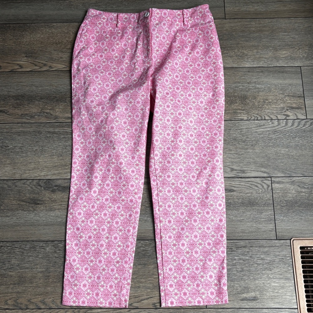 Talbots Pink Patterned Cropped Pants